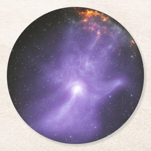 Röntgentelescopen spookachtige kosmische hand ronde kartonnen onderzetter (Voorkant)