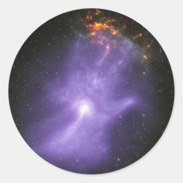 Röntgentelescopen spookachtige kosmische hand ronde sticker