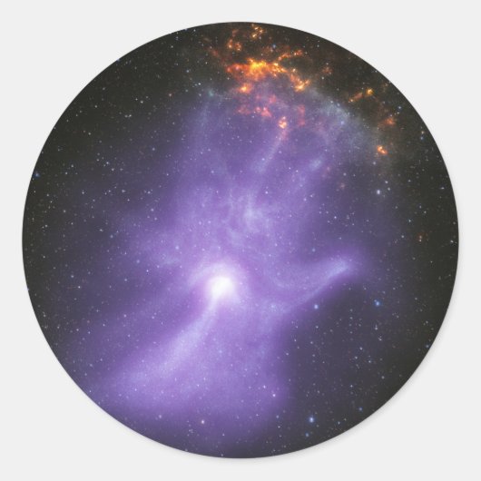 Röntgentelescopen spookachtige kosmische hand ronde sticker (Voorkant)