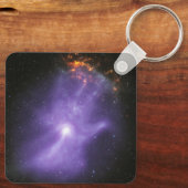 Röntgentelescopen spookachtige kosmische hand sleutelhanger (Achterkant)