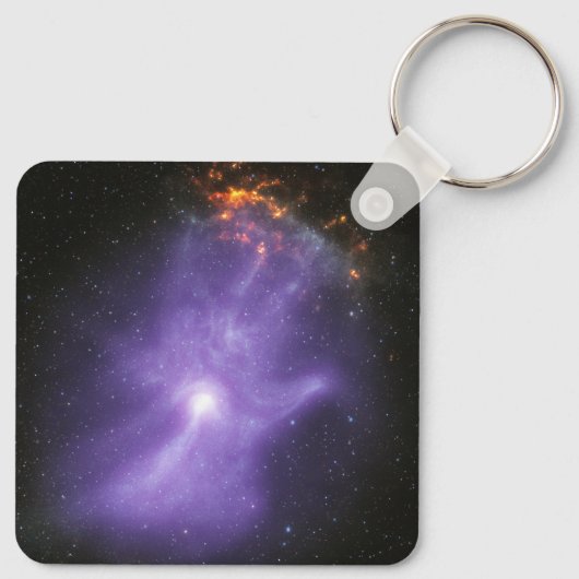 Röntgentelescopen spookachtige kosmische hand sleutelhanger (Achterkant)