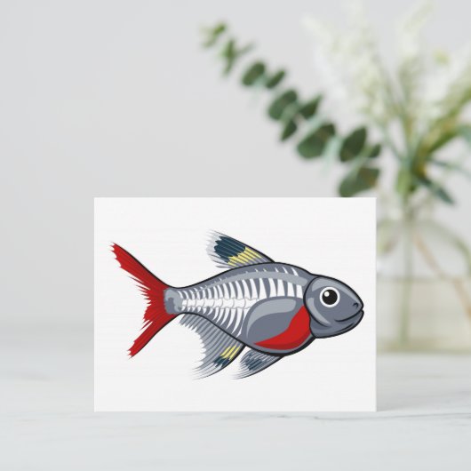 Röntgentetra-cartoon Briefkaart (Staand voorkant)