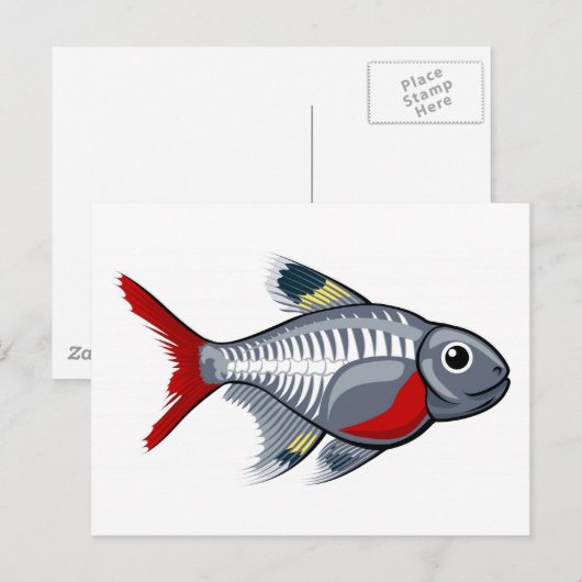 Röntgentetra-cartoon Briefkaart (Voorkant / Achterkant)