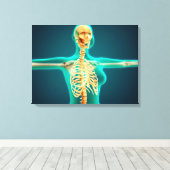 RöntgenUitzicht van het Vrouw bovenlichaam met rib Canvas Afdruk (Insitu (Houten vloer))