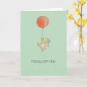 Roo Bunny - Red Big Balloon Kaart (Gele Bloem)