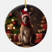 Roo-dolph's Holiday Hop: een feestelijk wonderland Keramisch Ornament (Achterkant)