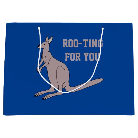 Roo-ting voor je Cute Aussie Funny Kangaroo Pun Groot Cadeauzakje (Voorkant)