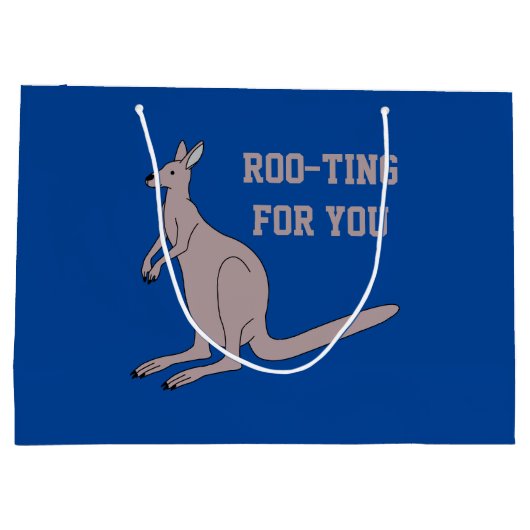 Roo-ting voor je Cute Aussie Funny Kangaroo Pun Groot Cadeauzakje (Achterkant)