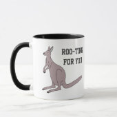 Roo-ting voor je Cute Aussie Funny Kangaroo Pun Mok (Links)