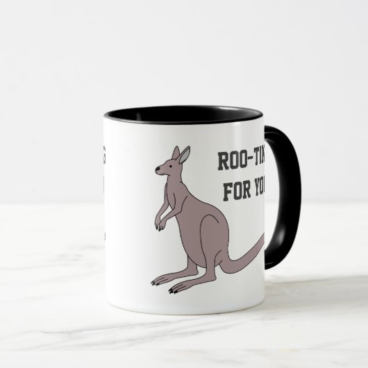 Roo-ting voor je Cute Aussie Funny Kangaroo Pun Mok (Voorkant rechts)
