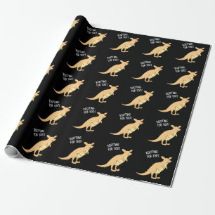 Roo-Ting voor u Funny Kangaroo Pun Dark BG Cadeaupapier