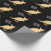 Roo-Ting voor u Funny Kangaroo Pun Dark BG Cadeaupapier (Hoek)