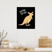 Roo-Ting voor u Funny Kangaroo Pun Dark BG Poster (Keuken)
