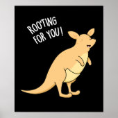 Roo-Ting voor u Funny Kangaroo Pun Dark BG Poster (Voorkant)
