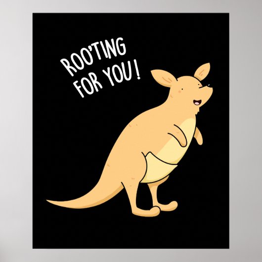 Roo-Ting voor u Funny Kangaroo Pun Dark BG Poster (Voorkant)