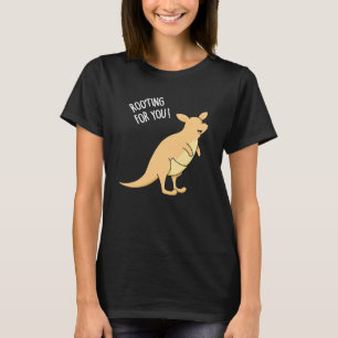 Roo-Ting voor u Funny Kangaroo Pun Dark BG T-shirt