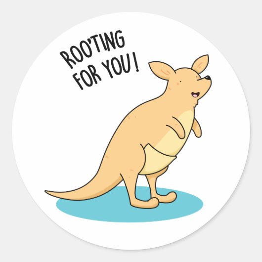 Roo-Ting voor u Funny Kangaroo Pun Ronde Sticker (Voorkant)