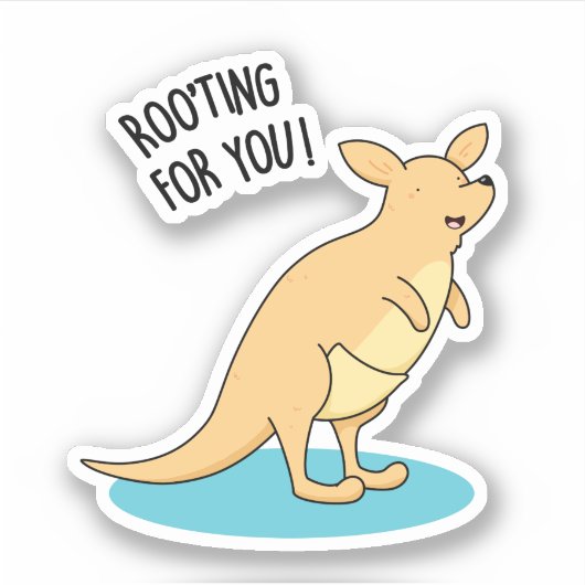 Roo-Ting voor u Funny Kangaroo Pun Sticker (Voorkant)