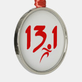 Rood 13,1 halve marathon metalen ornament (Rechts)