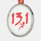 Rood 13,1 halve marathon metalen ornament (Links)