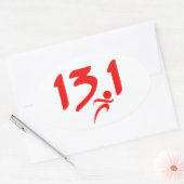 Rood 13,1 halve marathon ovale sticker (Envelop)