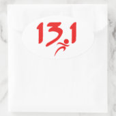 Rood 13,1 halve marathon ovale sticker (Tas)
