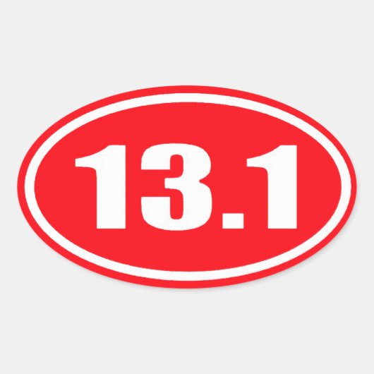 Rood 13.1 Sticker | Halve marathon (Voorkant)