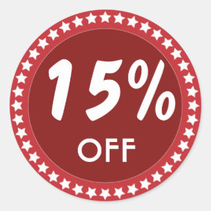 Rood 15% OFF Sales Korting Sticker