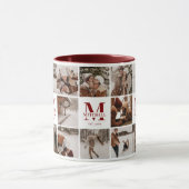 Rood 18 Fotocollage Moderne Familie Gepersonalisee Mok (Midden)