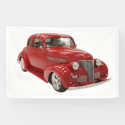  rood 1939 Coupe met Verjaardagsjaar Spandoek (Horizontaal)