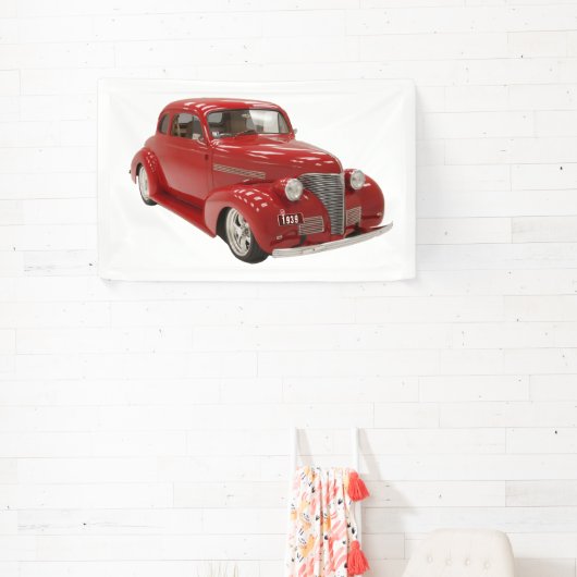 rood 1939 Coupe met Verjaardagsjaar Spandoek (Insitu)