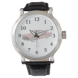 Rood 1955 Chrysler 300 Illustratie polshorloge Horloge