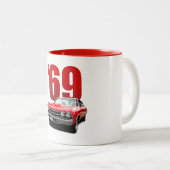 Rood 1969 Chevelle coupe Tweekleurige Koffiemok (Voorkant rechts)
