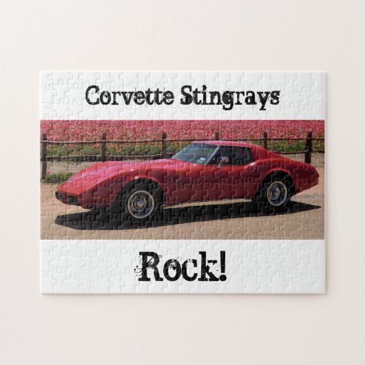 Rood 1975 Corvette L82 Stingray Puzzle Legpuzzel (Horizontaal)