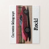 Rood 1975 Corvette L82 Stingray Puzzle Legpuzzel (Verticaal)