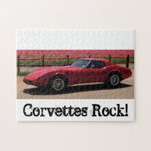 Rood 1975 Corvette L82 Stingray Puzzle Legpuzzel