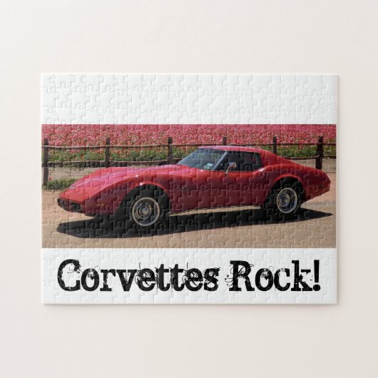 Rood 1975 Corvette L82 Stingray Puzzle Legpuzzel (Horizontaal)