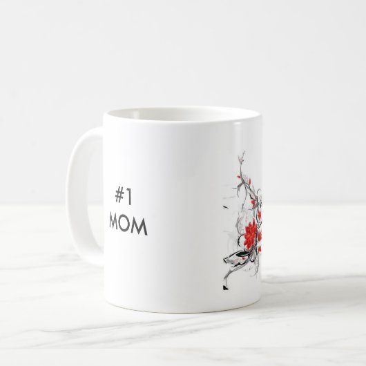 rood, #1MOM, #1 MOM Koffiemok (Voorkant links)