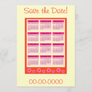 Rood 2011 jaar bij een oogwenk kalenderuitnodiging save the date