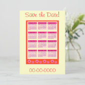 Rood 2011 jaar bij een oogwenk kalenderuitnodiging save the date (Staand voorkant)