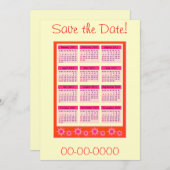 Rood 2011 jaar bij een oogwenk kalenderuitnodiging save the date (Voorkant / Achterkant)