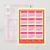 Rood 2011 jaar in één oogopslag briefkaart (Voorkant / Achterkant)