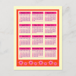 Rood 2011 jaar in één oogopslag briefkaart