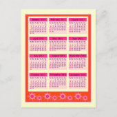 Rood 2011 jaar in één oogopslag briefkaart (Voorkant)