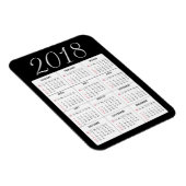 Rood 2018 Kalender Magneet (Rechterzijde)