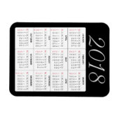 Rood 2018 Kalender Magneet (Horizontaal)