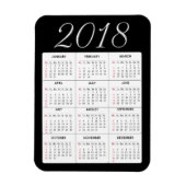Rood 2018 Kalender Magneet (Verticaal)