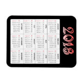 Rood 2018 Kalender Magneet (Horizontaal)
