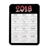 Rood 2018 Kalender Magneet (Verticaal)