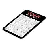 Rood 2018 Kalender Magneet (Linkerzijde)